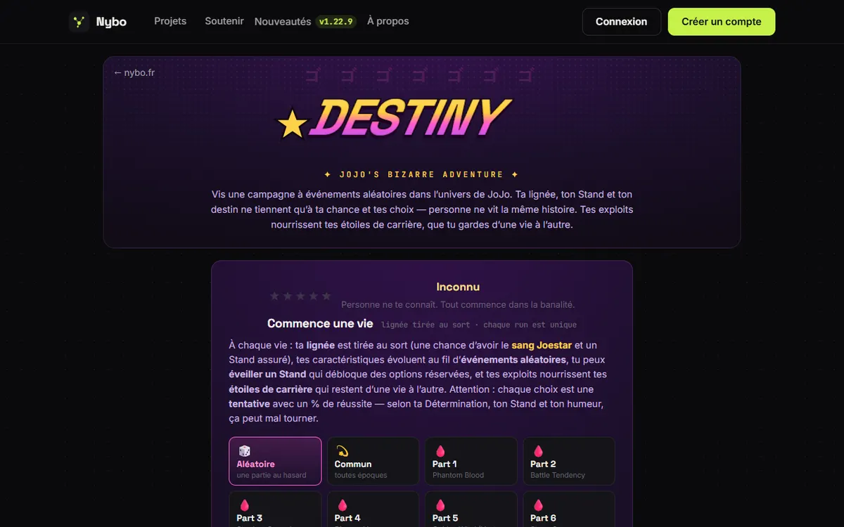 Aperçu de Destiny · JoJo