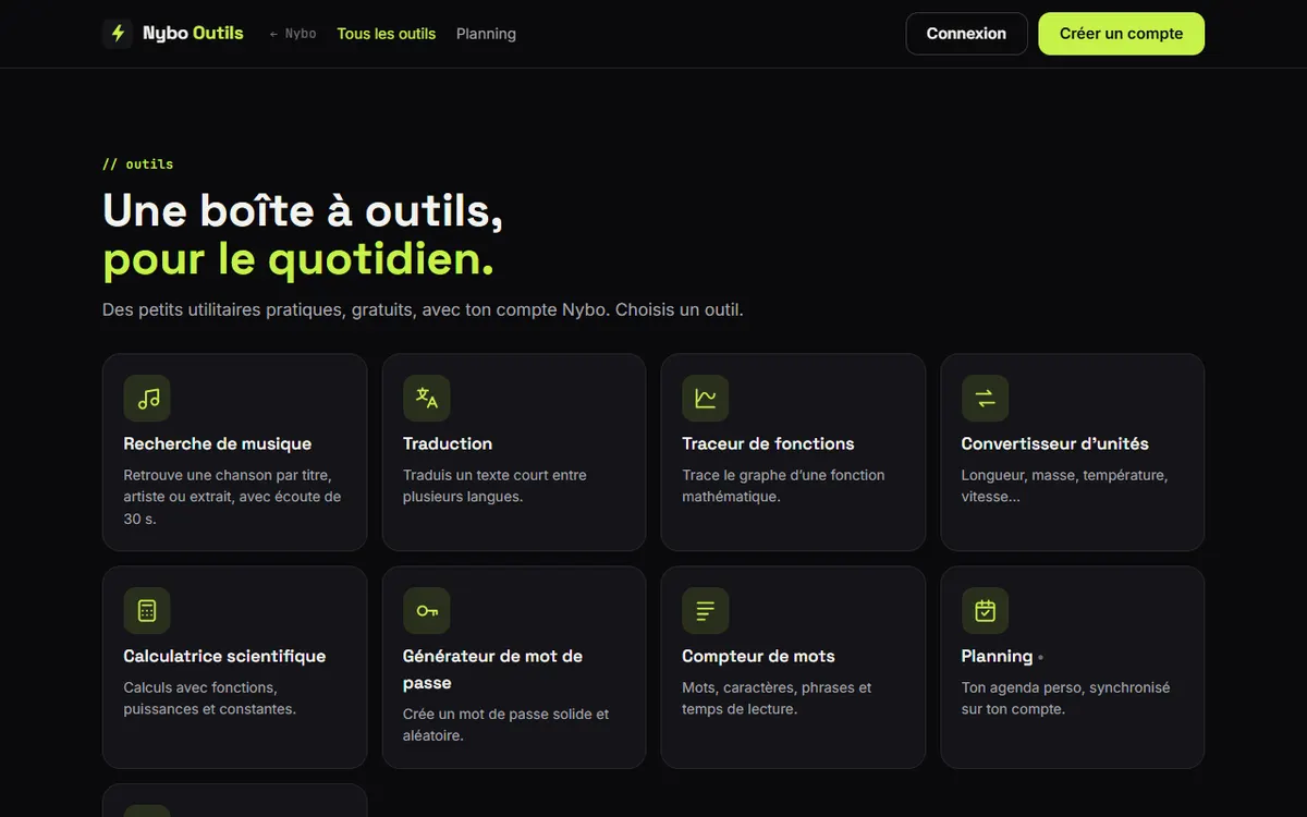 Aperçu de Nybo Outils